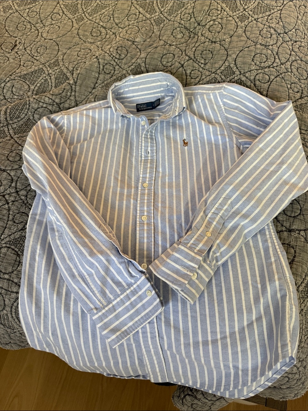 Polo by Ralph Lauren Light Blue & White Striped Oxford Button-Down Shirt